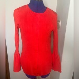 CAbi Red Ribbed Sweater